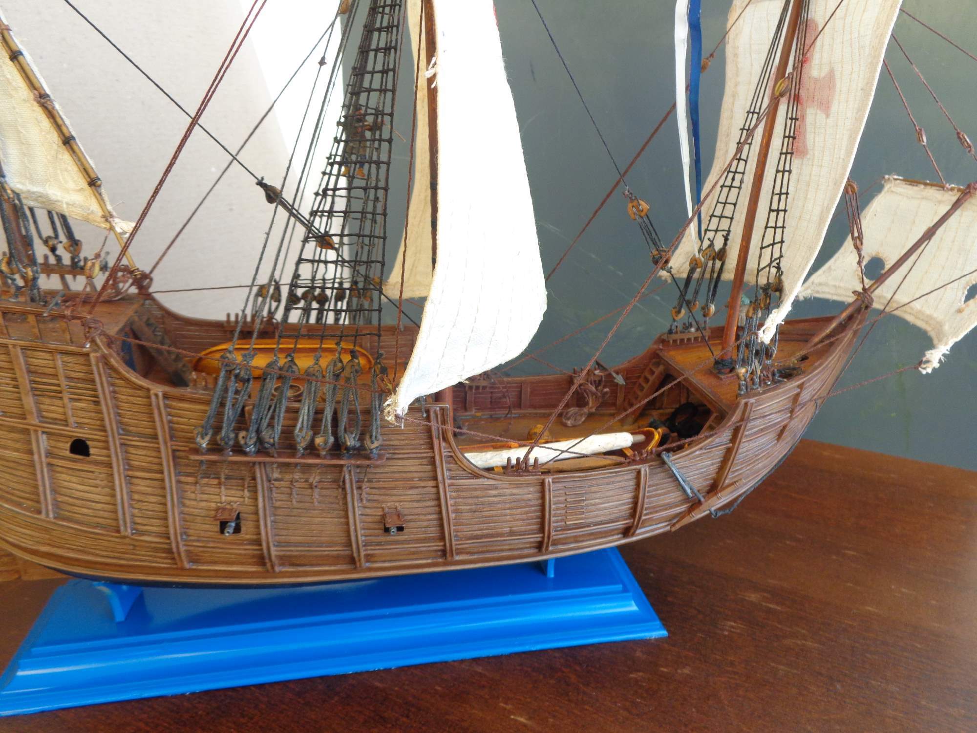 set of sails for model sewed on CNC machine Fr Heller Santa Maria 1:75 