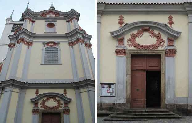 V 18. století provedl Octavio Broggi barokní přestavbu kostela. Z této doby je i vstupní portál a průčelí kostela.