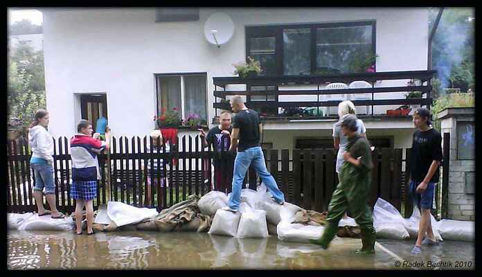 Povodně 8.8.2010 v ulici Boženy Němcové v České Lípě